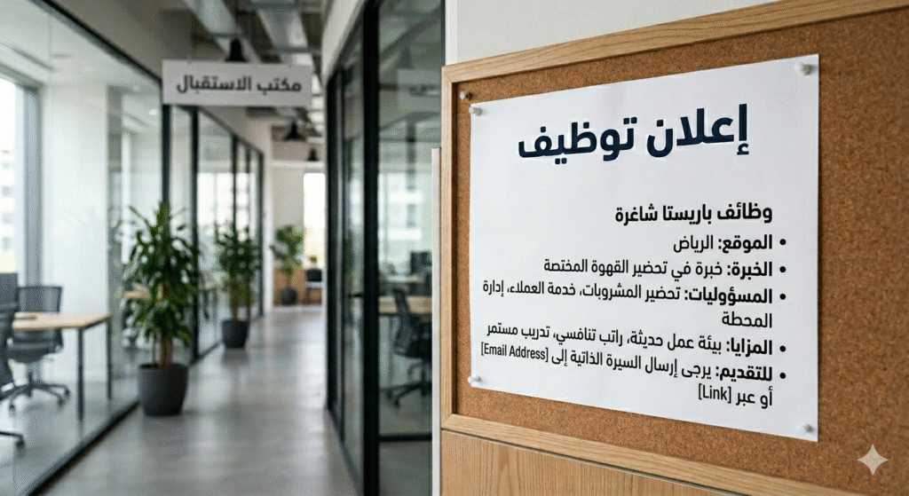 وظائف باريستا في الرياض 2026 | فرصة عمل في 8oz Café