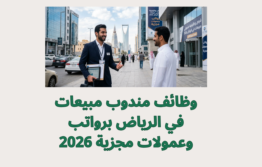 وظائف مندوب مبيعات في الرياض برواتب وعمولات مجزية 2026
