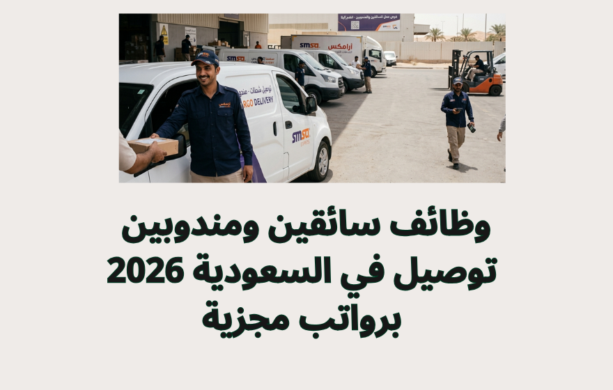 وظائف سائقين ومندوبين توصيل في السعودية 2026 برواتب مجزية