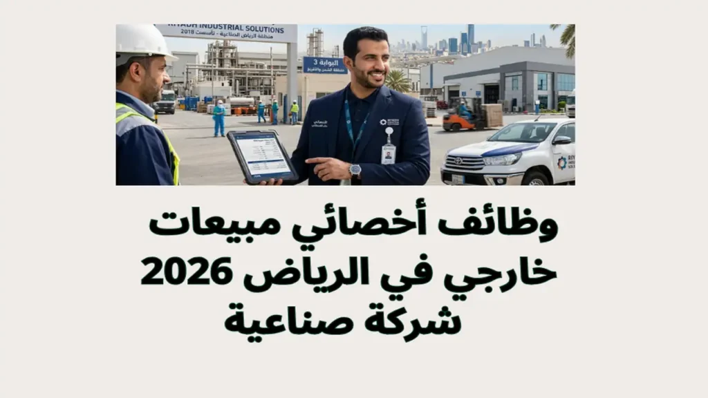وظائف أخصائي مبيعات خارجي في الرياض 2026 شركة صناعية
