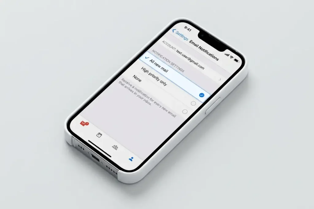 Gmail notification settings on iPhone