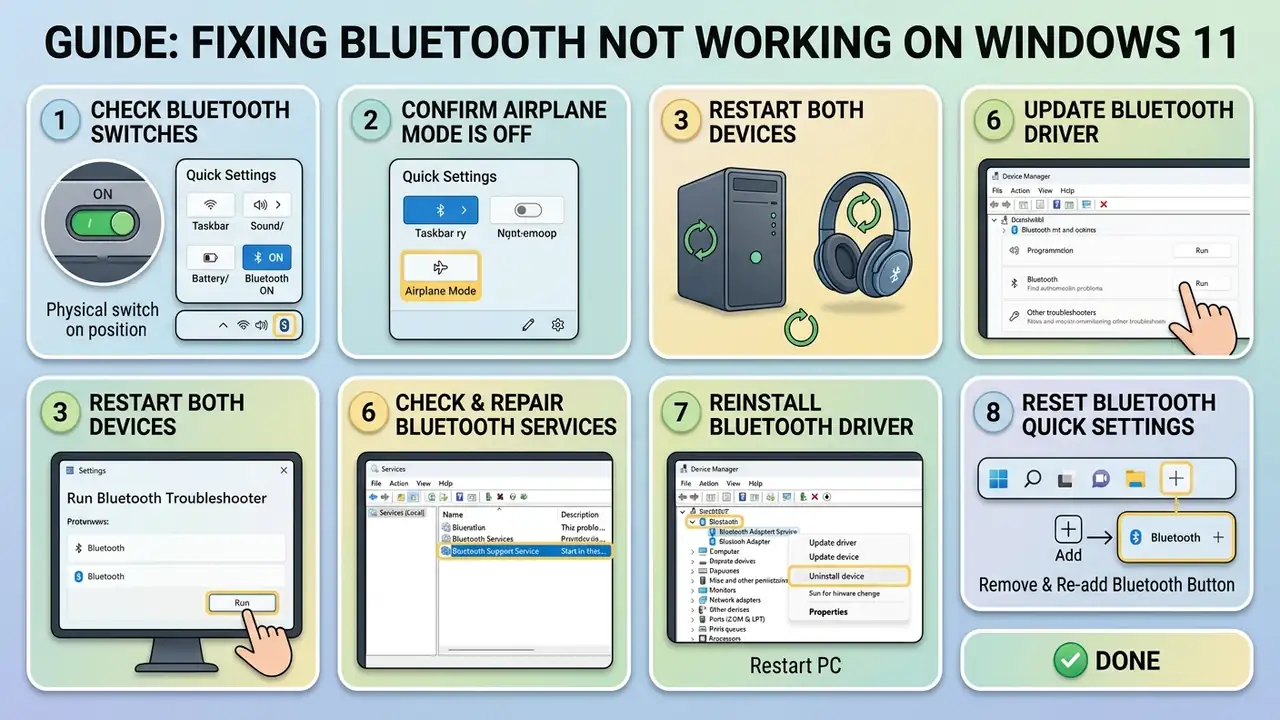 How to Fix Bluetooth Not Working on Windows 11