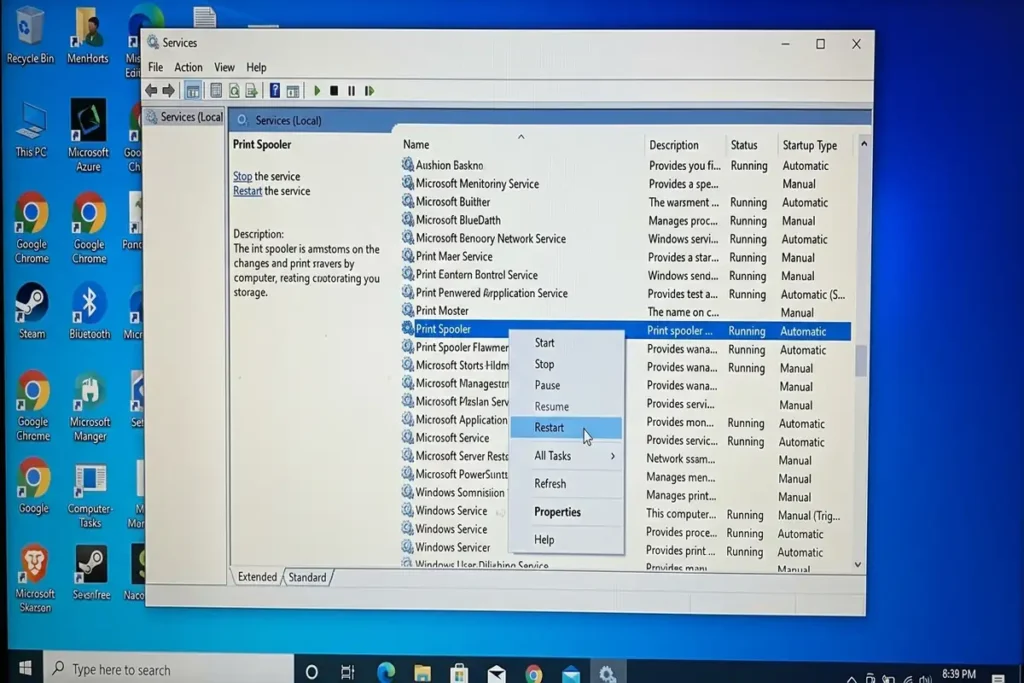 Printer Offline in Windows 11? 10 Fixes That Work 4 Take your own screenshot showing Print Spooler → Restart.