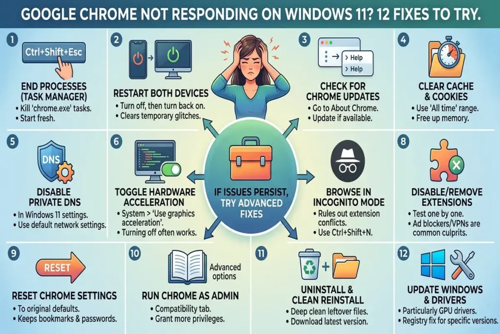 Chrome Not Responding on Windows 11? 1 Chrome Not Responding on Windows 11?