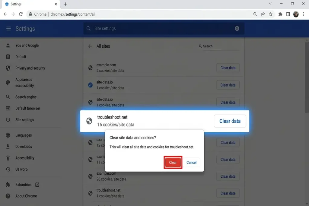 Clear Browser Site Data