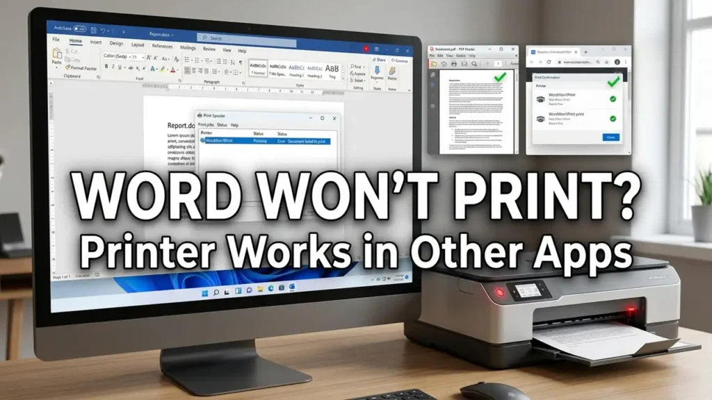 Printer Not Printing From Word but Prints From Other Apps?