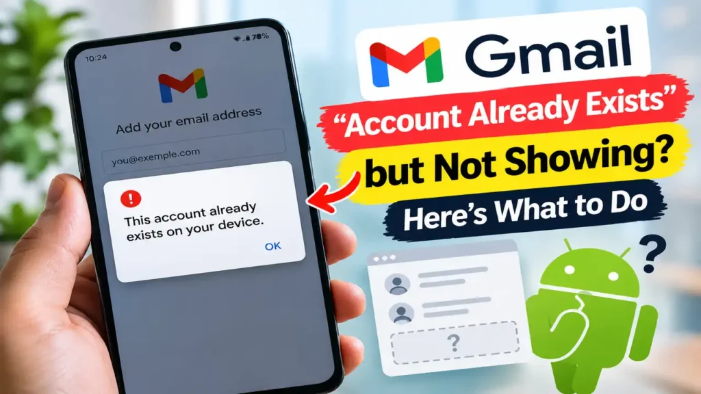 Gmail “Account Already Exists” but Not Showing? Fix It