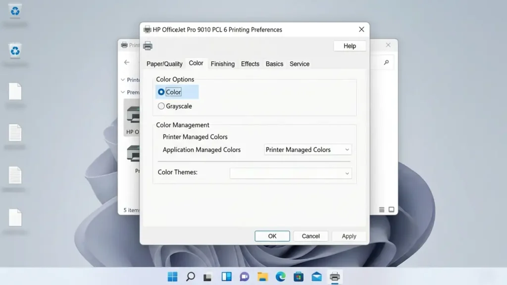 Color vs. Grayscale Settings