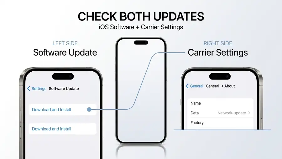 IPhone 18 Pro Max Stuck on SOS? Here's What to Do 3 Checking iPhone software and carrier settings updates